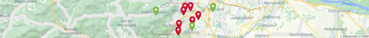Kartenansicht für Apotheken-Notdienste in der Nähe von Perchtoldsdorf (Mödling, Niederösterreich)
